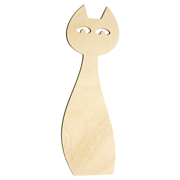 Fa könyvjelző - macska