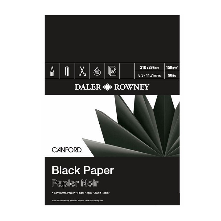 Fekete vázlattömb Daler-Rowney Canford / különböző formátumok