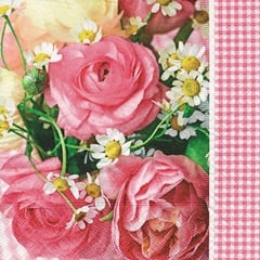 Decoupage szalvéták Pink  ranunculus - 1 db