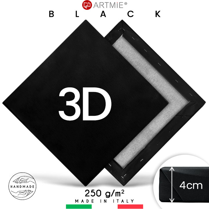 3D hatású PROFI fekete feszített vászon - több méret