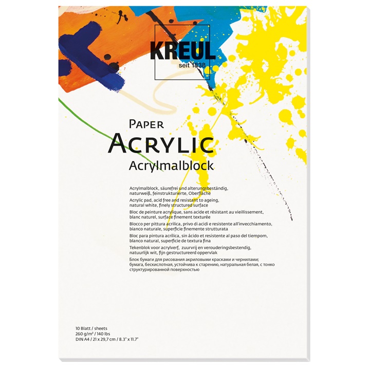 Akrilpapír KREUL - 10 lap / különböző méretekben