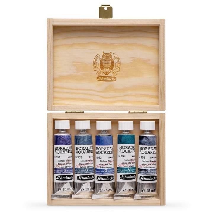 Akvarell festékkészlet tubusban Schmincke Super Granulation 5x15ml  | Set deep sea