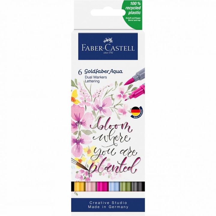 Akvarell markerek Goldfaber Aqua Dual szett Lettering  | 6 db