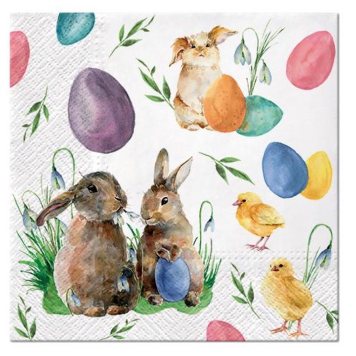 Decoupage szalvéták Bunnies with Chicken - 1 db