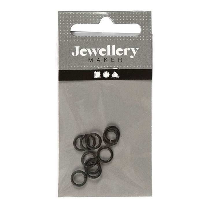 Fekete csatlakozó gyűrűk 7 mm x 1 mm - 50 db