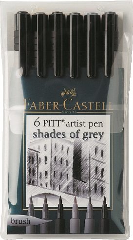 Filctollak Art Pen PITT - szett 6 szürke árnyalat