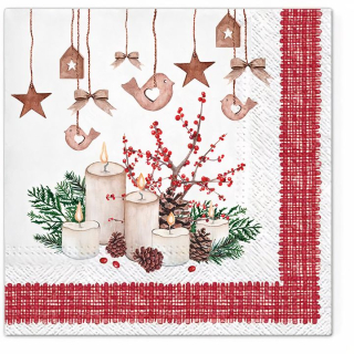 Decoupage szalvéta Adventi gyertyák - 1 db