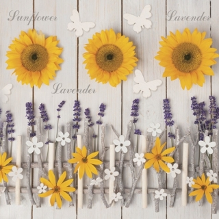 Eko Decoupage szalvéták Lavender and Sunflower Composition - 1 db