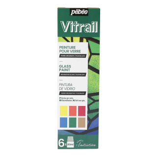 Pebeo Vitrail üvegfestékek / készlet 6 x 20 ml