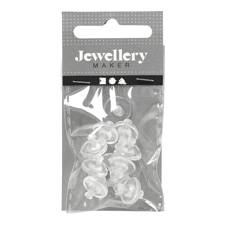 Gumi fülbevaló hátlapok 10mm - 10 pár