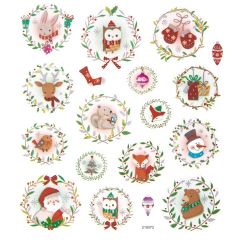 Karácsonyi matrica készlet 18 db  | Karácsonyi koszorúk