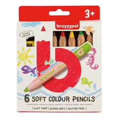 Lágy színű jumbo ceruzák gyerekeknek Bruynzeel Holland / 6 db