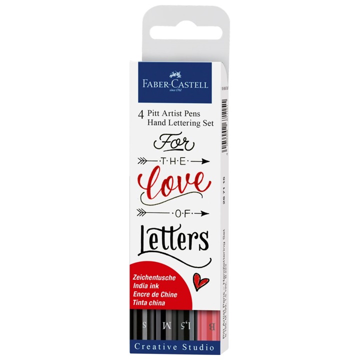 PITT művész filctoll készlet Hand Lettering Love  | 4db