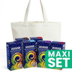 Retro batik szett - 6 árnyalat + pamut táska