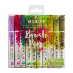 Vízfestéktollak Ecoline Brush Pen Botanic | 10 darabos készlet