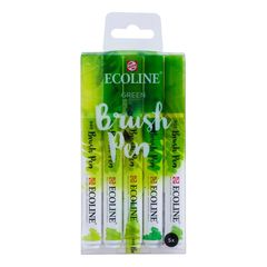 Vízfestéktollak Ecoline Brush Pen Green | 5 darabos készlet