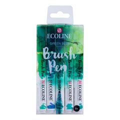 Vízfestéktollak Ecoline Brush Pen Green Blue | 5 darabos készlet