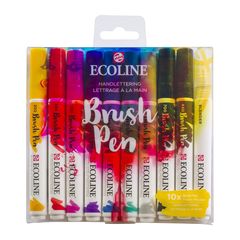 Vízfestéktollak Ecoline Brush Pen Hand Lettering | 10 darabos készlet
