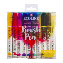 Vízfestéktollak Ecoline Brush Pen Hand Lettering  | 10 darabos készlet