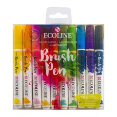 Vízfestéktollak Ecoline Brush Pen Illustrator | 10 darabos készlet