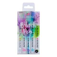 Vízfestéktollak Ecoline Brush Pen Pastel | 5 darabos készlet