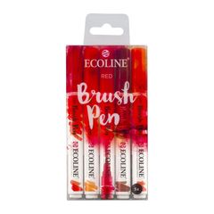 Vízfestéktollak Ecoline Brush Pen Red | 5 darabos készlet