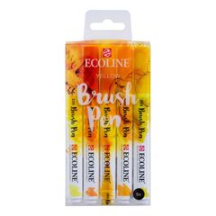 Vízfestéktollak Ecoline Brush Pen Yellow | 5 darabos készlet